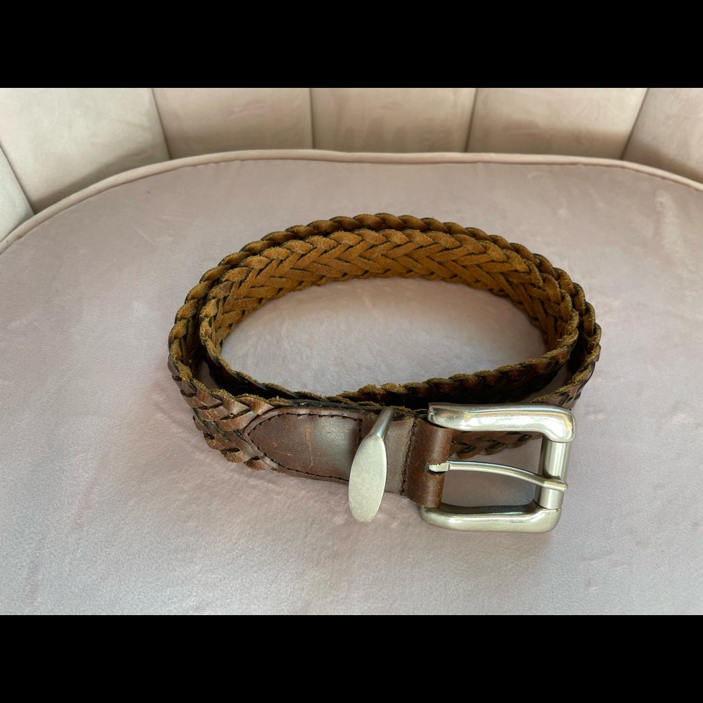 Perry Ellis Braided Leather Belt